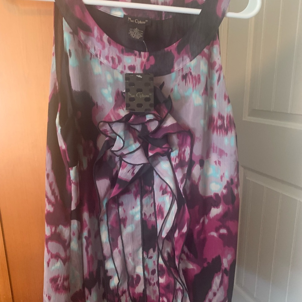 Ruffle top purple and black size small